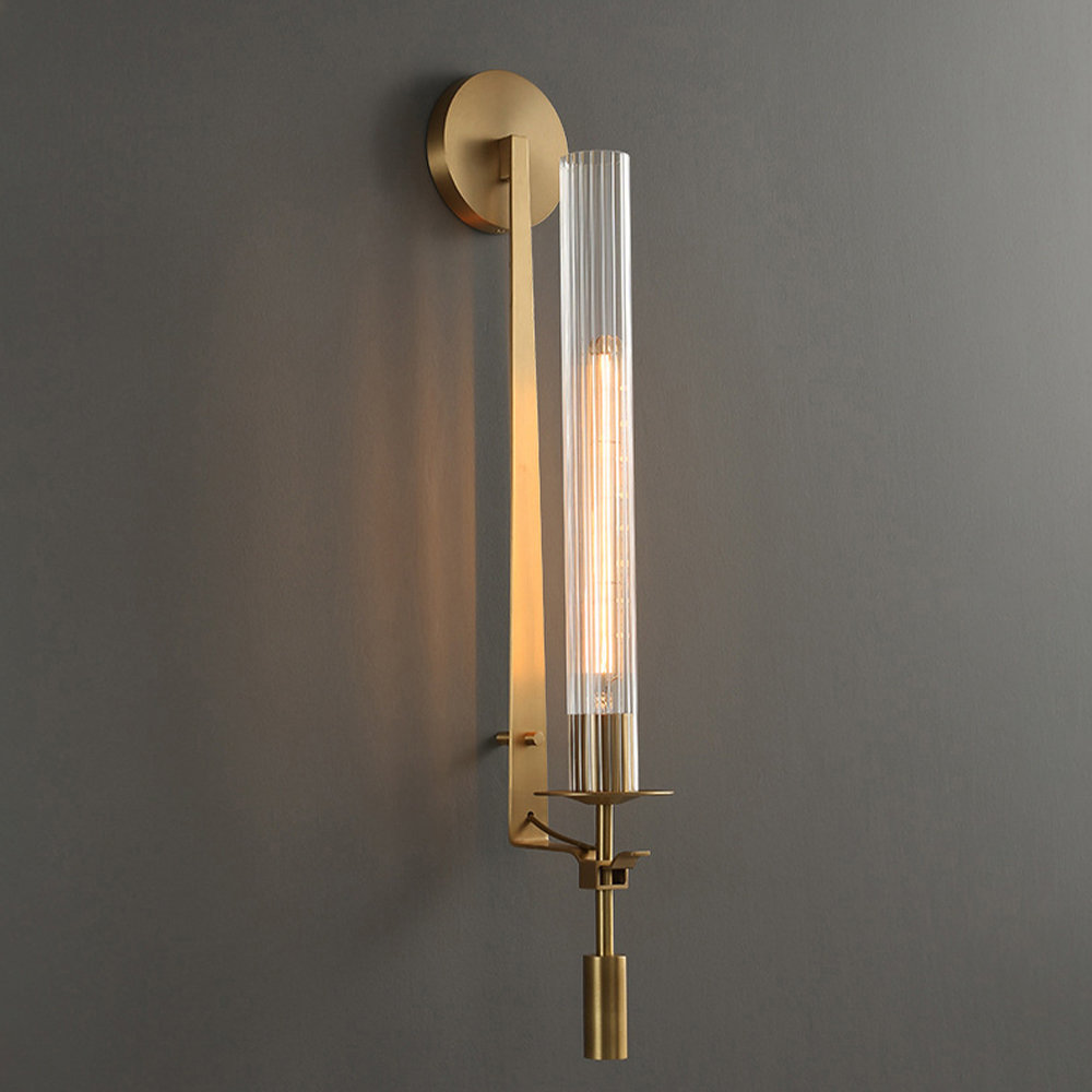 Image showcasing Ivy Bronx Ultra-Modern Tube Glass Wall Sconce Lighting | Wayfair